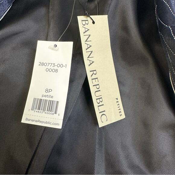 Banana Republic Women’s Navy Pinstripe Blazer Size 8P - Picture 11 of 16